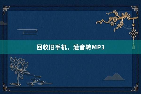 回收旧手机，灌音转MP3