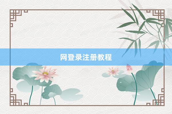 网登录注册教程